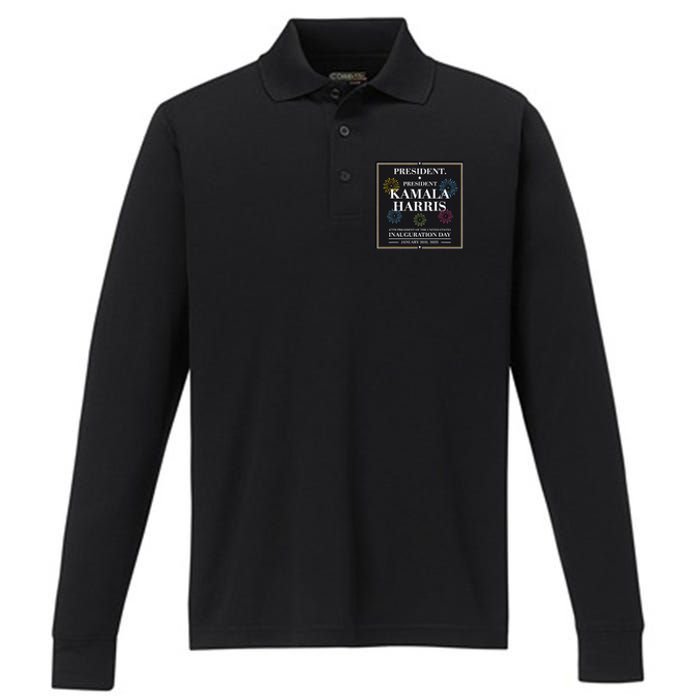 America’S 47th President Kamala Harris Inaugurated Performance Long Sleeve Polo