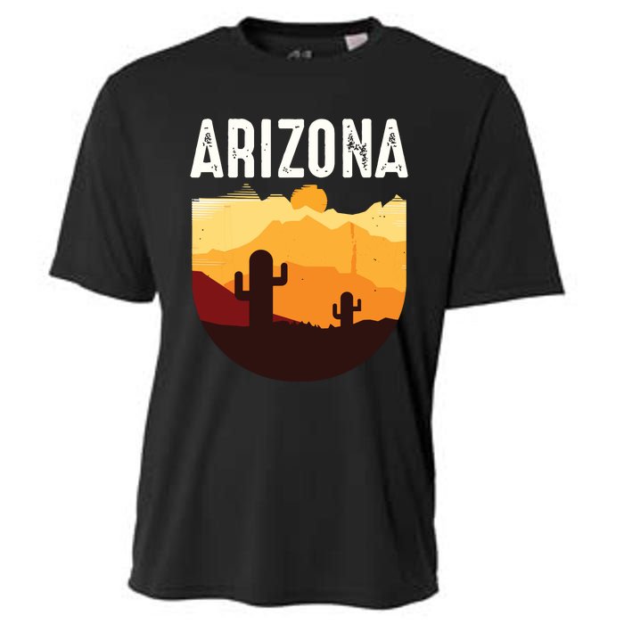 Arizona 48th State Landscape Cactus Cooling Performance Crew T-Shirt