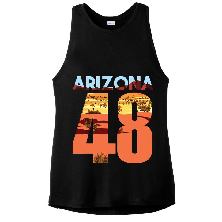 Arizona 48th State Souvenir Arizona 48 Cactus Ladies PosiCharge Tri-Blend Wicking Tank