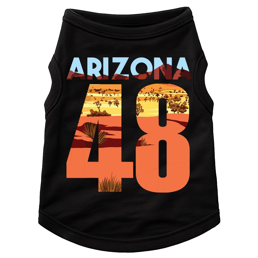 Arizona 48th State Souvenir Arizona 48 Cactus Doggie Tank