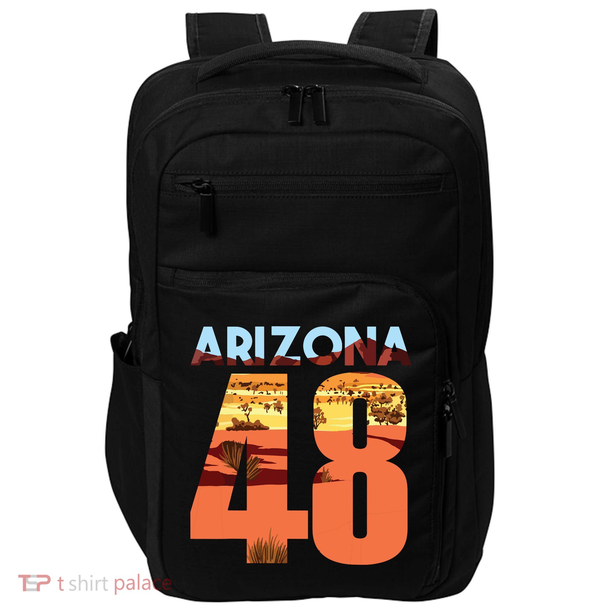 Arizona 48th State Souvenir Arizona 48 Cactus Impact Tech Backpack