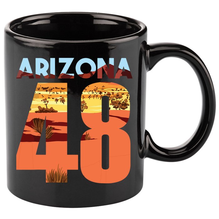 Arizona 48th State Souvenir Arizona 48 Cactus 11oz C Handle Ceramic Mug
