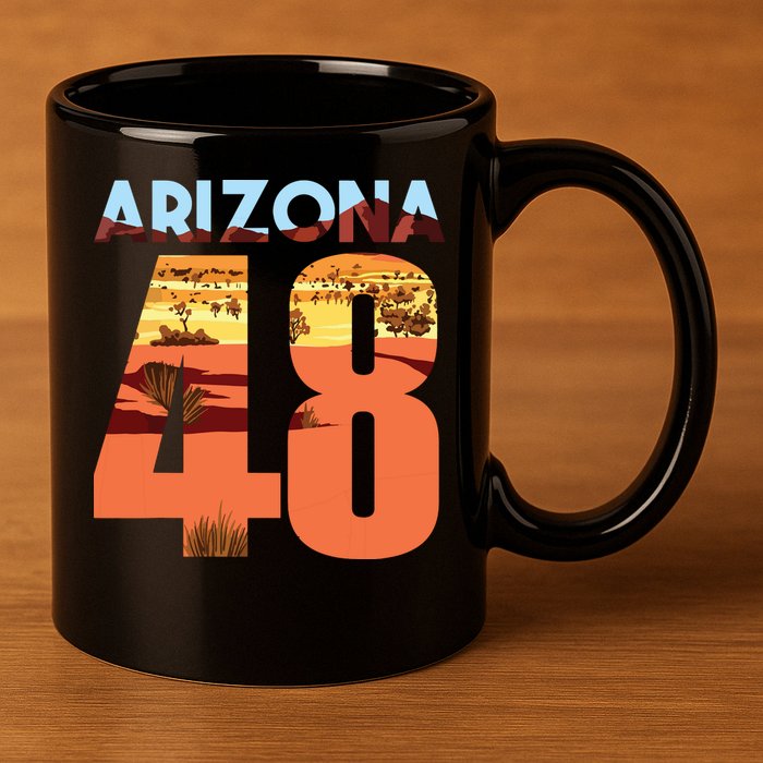 Arizona 48th State Souvenir Arizona 48 Cactus 11oz C Handle Ceramic Mug