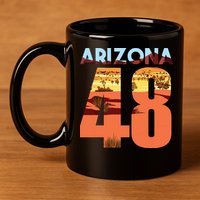 Arizona 48th State Souvenir Arizona 48 Cactus 11oz C Handle Ceramic Mug