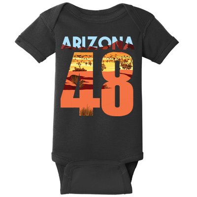 Arizona 48th State Souvenir Arizona 48 Cactus Baby Bodysuit