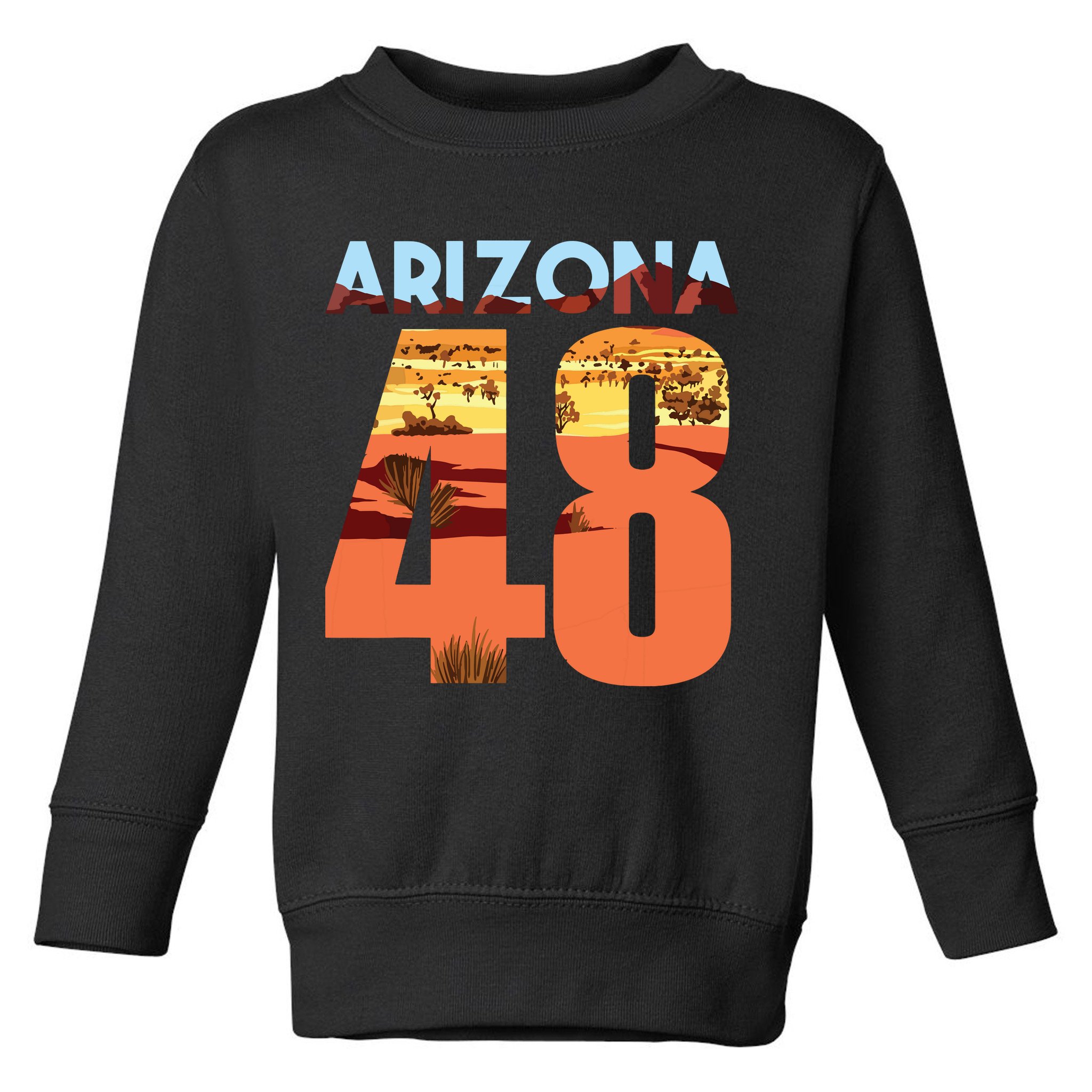 Arizona 48th State Souvenir Arizona 48 Cactus Toddler Sweatshirt