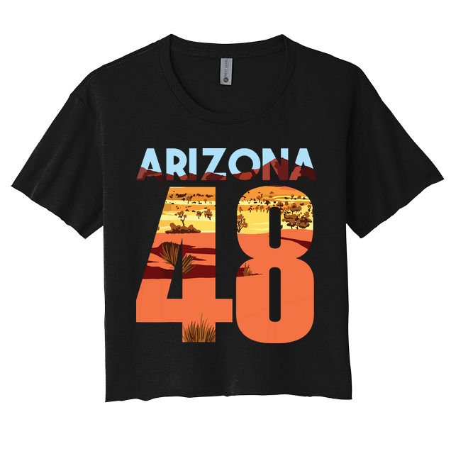 Arizona 48th State Souvenir Arizona 48 Cactus Crop Top