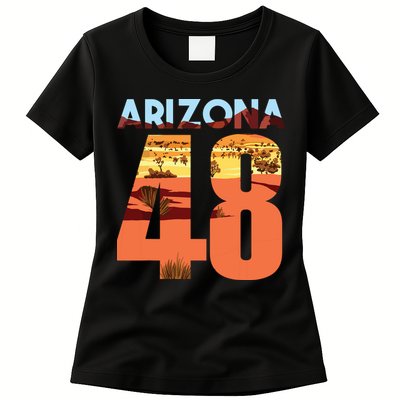 Arizona 48th State Souvenir Arizona 48 Cactus Womens T-Shirt