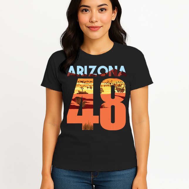 Arizona 48th State Souvenir Arizona 48 Cactus Womens T-Shirt