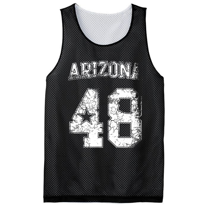 Arizona 48th State Arizonian Family Home Vintage Distressed Mesh Reversible Basketball Jersey Tank