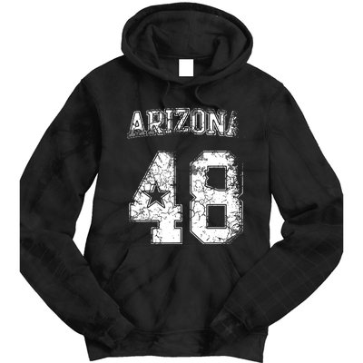 Arizona 48th State Arizonian Family Home Vintage Distressed Tie Dye Hoodie