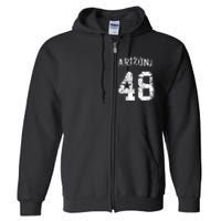 Arizona 48th State Arizonian Family Home Vintage Distressed Full Zip Hoodie