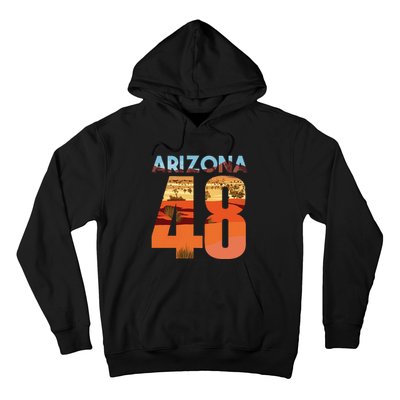 Arizona 48th State Souvenir Arizona 48 Cactus Hoodie