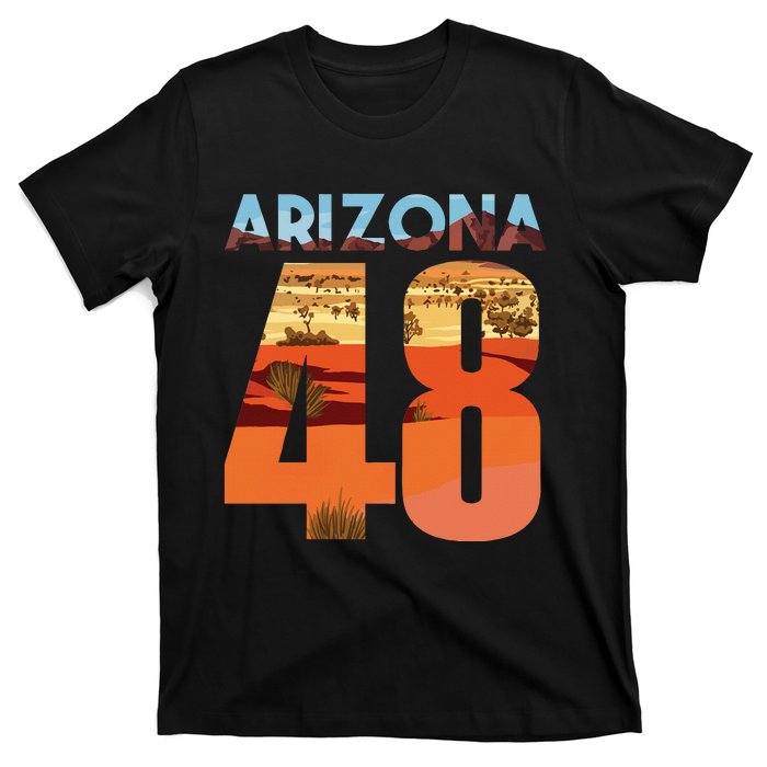 Arizona 48th State Souvenir Arizona 48 Cactus T-Shirt