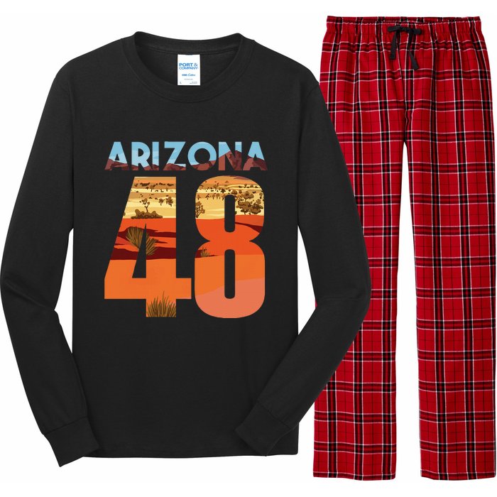 Arizona 48th State Souvenir Arizona 48 Cactus Long Sleeve Pajama Set