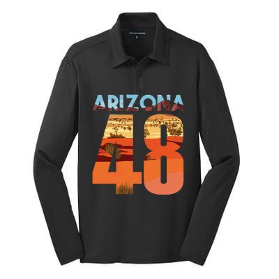 Arizona 48th State Souvenir Arizona 48 Cactus Silk Touch Performance Long Sleeve Polo