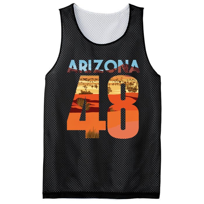 Arizona 48th State Souvenir Arizona 48 Cactus Mesh Reversible Basketball Jersey Tank