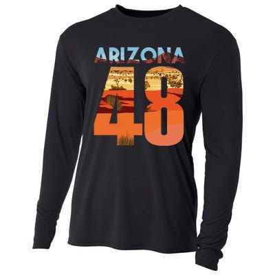 Arizona 48th State Souvenir Arizona 48 Cactus Cooling Performance Long Sleeve Crew