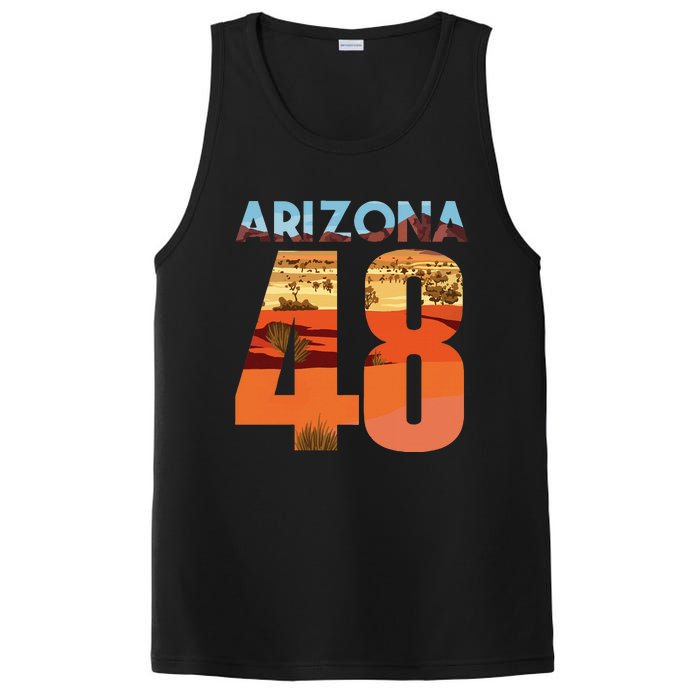 Arizona 48th State Souvenir Arizona 48 Cactus PosiCharge Competitor Tank