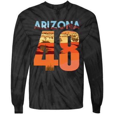 Arizona 48th State Souvenir Arizona 48 Cactus Tie-Dye Long Sleeve Shirt