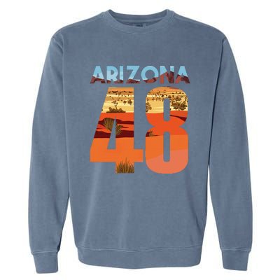 Arizona 48th State Souvenir Arizona 48 Cactus Garment-Dyed Sweatshirt