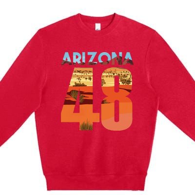 Arizona 48th State Souvenir Arizona 48 Cactus Premium Crewneck Sweatshirt