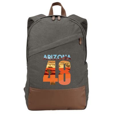 Arizona 48th State Souvenir Arizona 48 Cactus Cotton Canvas Backpack