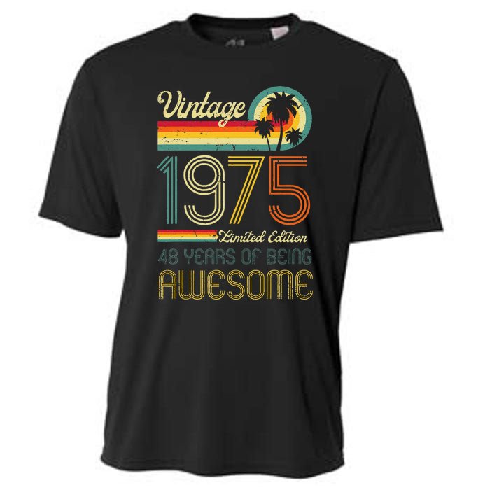 Awesome 48 Years Old 48th Birthday Sunset Vintage 1975 Cooling Performance Crew T-Shirt