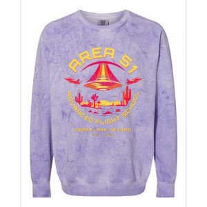 Area 51 Advanced Flight School Groom Lake Nevada Ufo Alien Colorblast Crewneck Sweatshirt