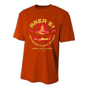 Area 51 Advanced Flight School Groom Lake Nevada Ufo Alien Performance Sprint T-Shirt