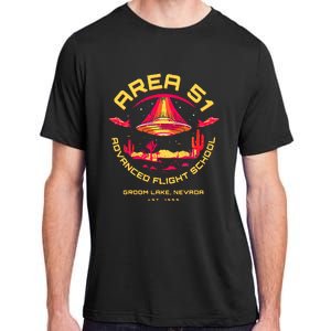 Area 51 Advanced Flight School Groom Lake Nevada Ufo Alien Adult ChromaSoft Performance T-Shirt