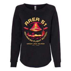 Area 51 Advanced Flight School Groom Lake Nevada Ufo Alien Womens California Wash Sweatshirt