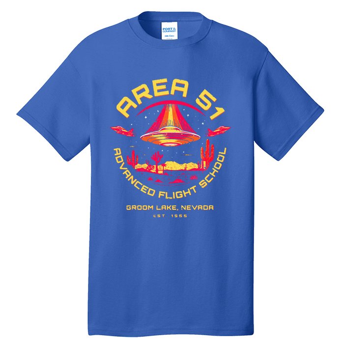 Area 51 Advanced Flight School Groom Lake Nevada Ufo Alien Tall T-Shirt