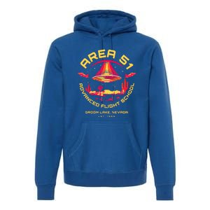 Area 51 Advanced Flight School Groom Lake Nevada Ufo Alien Premium Hoodie