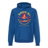 Area 51 Advanced Flight School Groom Lake Nevada Ufo Alien Premium Hoodie