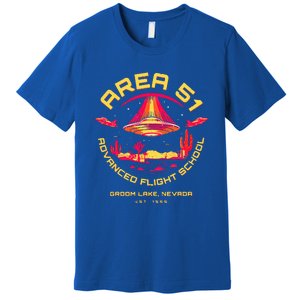 Area 51 Advanced Flight School Groom Lake Nevada Ufo Alien Premium T-Shirt