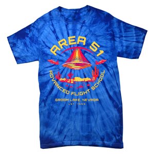 Area 51 Advanced Flight School Groom Lake Nevada Ufo Alien Tie-Dye T-Shirt