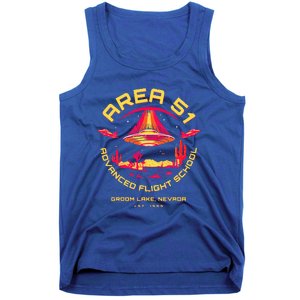 Area 51 Advanced Flight School Groom Lake Nevada Ufo Alien Tank Top