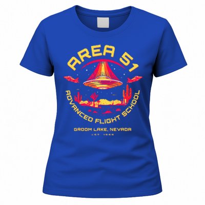 Area 51 Advanced Flight School Groom Lake Nevada Ufo Alien Women's T-Shirt