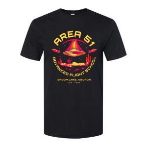 Area 51 Advanced Flight School Groom Lake Nevada Ufo Alien Softstyle CVC T-Shirt