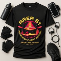 Area 51 Advanced Flight School Groom Lake Nevada Ufo Alien Cooling Performance Crew T-Shirt