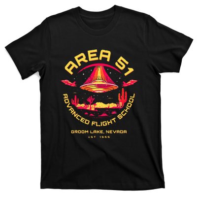 Area 51 Advanced Flight School Groom Lake Nevada Ufo Alien T-Shirt