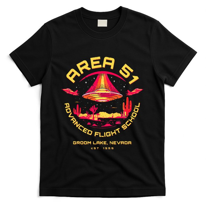Area 51 Advanced Flight School Groom Lake Nevada Ufo Alien T-Shirt