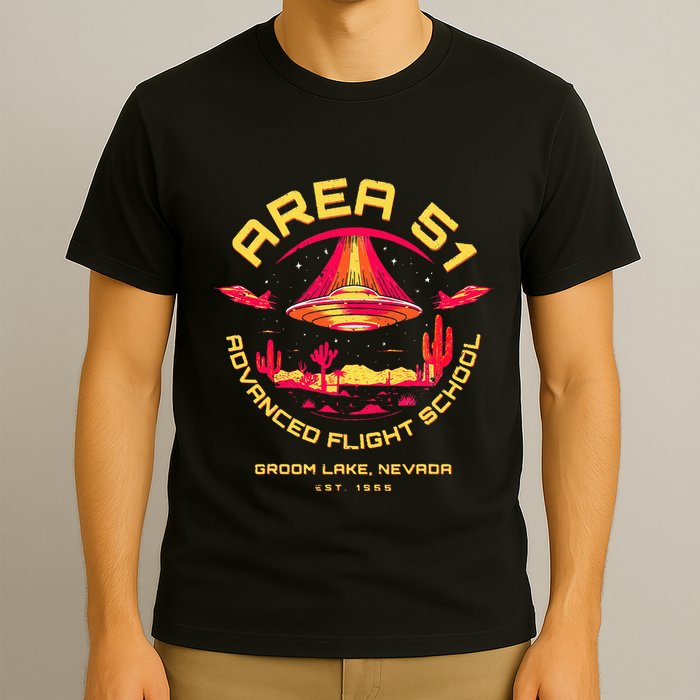 Area 51 Advanced Flight School Groom Lake Nevada Ufo Alien T-Shirt