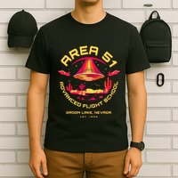 Area 51 Advanced Flight School Groom Lake Nevada Ufo Alien T-Shirt