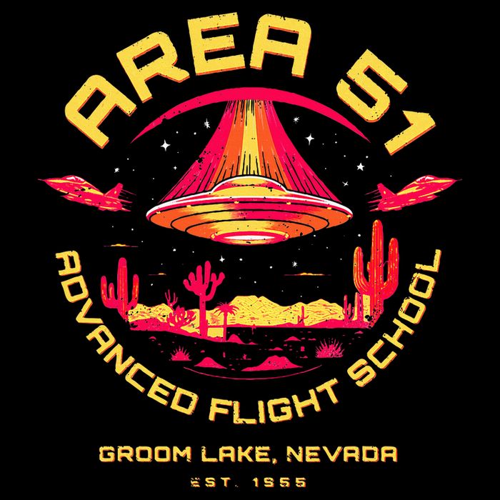 Area 51 Advanced Flight School Groom Lake Nevada Ufo Alien T-Shirt