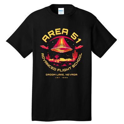 Area 51 Advanced Flight School Groom Lake Nevada Ufo Alien Tall T-Shirt