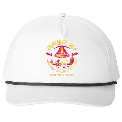 Area 51 Advanced Flight School Groom Lake Nevada Ufo Alien Snapback Five-Panel Rope Hat