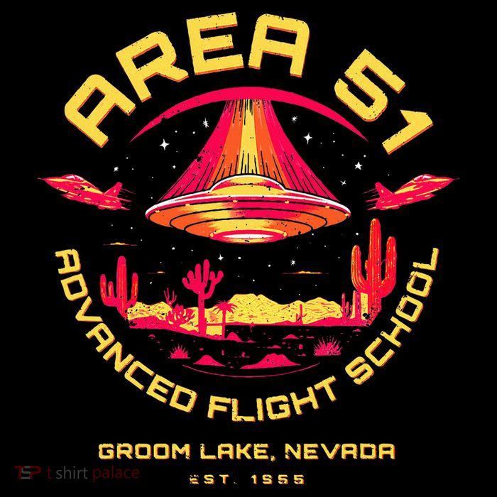 Area 51 Advanced Flight School Groom Lake Nevada Ufo Alien Drawstring Bag