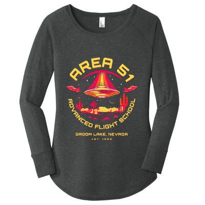 Area 51 Advanced Flight School Groom Lake Nevada Ufo Alien Women's Perfect Tri Tunic Long Sleeve Shirt